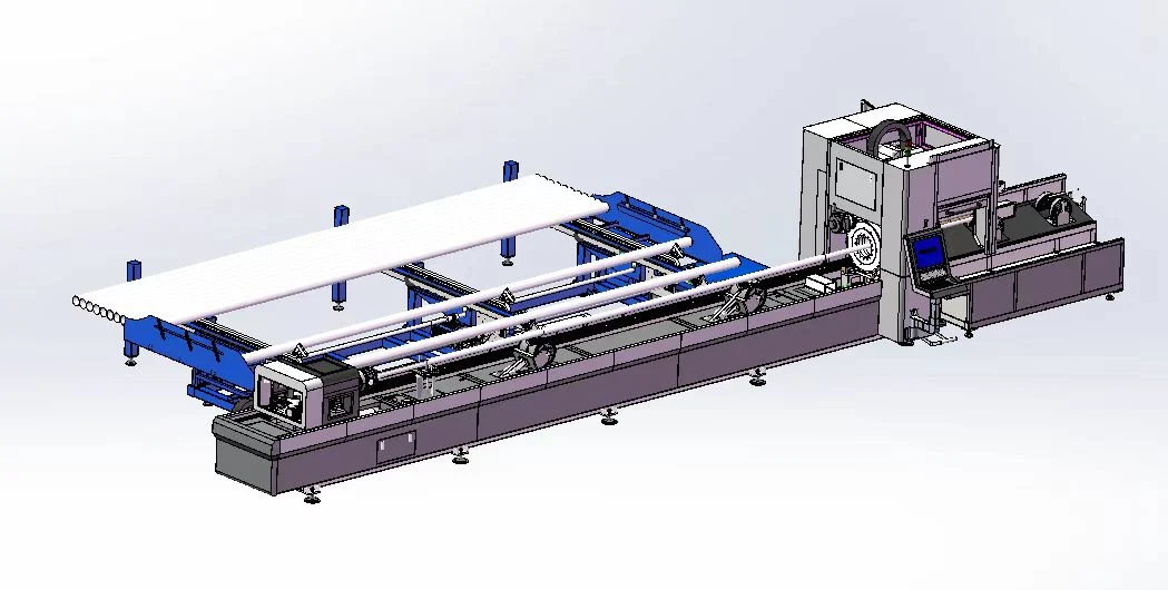 5 Axis Enclosed Fiber Laser High Speed Tube Cutting Machine for Metal Tube Bevel Cutting